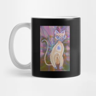 Psychedelic Cat Cartoon Mug